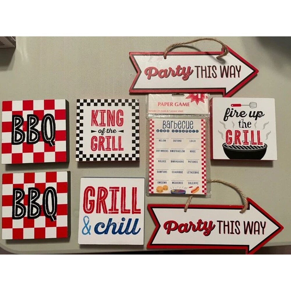 Summer Bbq party  signs decor